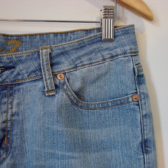 Seven 7 Cropped Ankle Jeans Bootcut Stretch Light Wash Size 28 - Picture 6 of 12